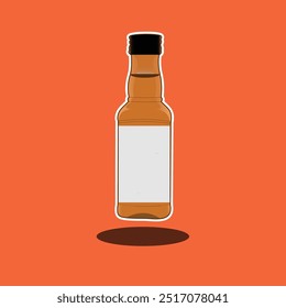 Um vetor minimalista ilustração de uma garrafa em estilo cartoon, perfeito para embalagem de produtos, marca de bebidas, ou projetos com temas ecológicos. O olhar simples e limpo é ideal para plataformas de microstock e