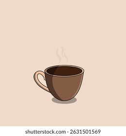 Ilustración vectorial minimalista de una taza de café