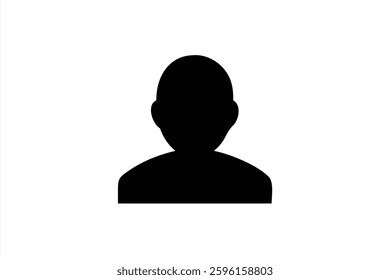 A minimalistic vector illustration depicting the black silhouette of a person against a stark white background. The figure has no facial features and represents anonymity.