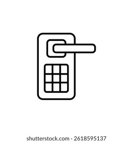 Minimalistic vector illustration of a digital door lock, security technology