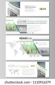 The minimalistic vector illustration of the editable layout of social media, email headers, banner design templates in popular formats. Rows of colored diagram with peaks of different height.