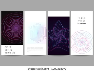 The minimalistic vector illustration of the editable layout of flyer, banner design templates. Random chaotic lines that creat real shapes. Chaos pattern, abstract texture. Order vs chaos concept.