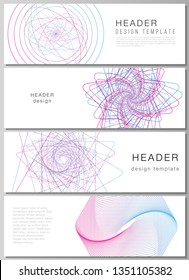 The minimalistic vector illustration of the editable layout of headers, banner design templates. Random chaotic lines that creat real shapes. Chaos pattern, abstract texture. Order vs chaos concept.
