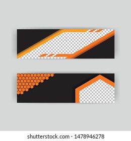 The minimalistic vector illustration of the editable layout of headers, banner design templates. Abstract geometric pattern with colorful gradient business background.
