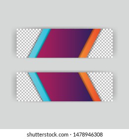 The minimalistic vector illustration of the editable layout of headers, banner design templates. Abstract geometric pattern with colorful gradient business background.

