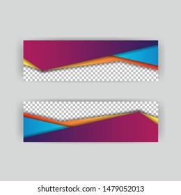 The minimalistic vector illustration of the editable layout of headers, banner design templates. Abstract geometric pattern with colorful gradient business background.
