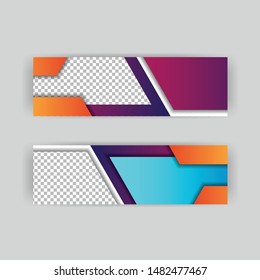 The minimalistic vector illustration of the editable layout of headers, banner design templates. Abstract geometric pattern with colorful gradient business background.
