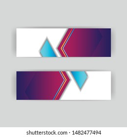 The minimalistic vector illustration of the editable layout of headers, banner design templates. Abstract geometric pattern with colorful gradient business background.

