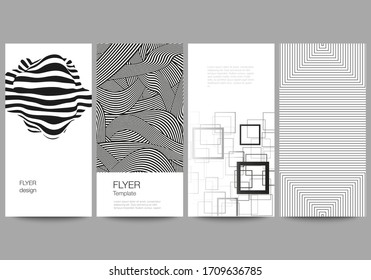 The minimalistic vector illustration of the editable layout of flyer, banner design templates. Trendy geometric abstract background in minimalistic flat style with dynamic composition.