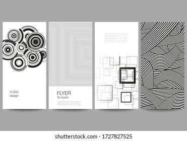 The minimalistic vector illustration of the editable layout of flyer, banner design templates. Trendy geometric abstract background in minimalistic flat style with dynamic composition