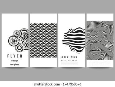 The minimalistic vector illustration of the editable layout of flyer, banner design templates. Trendy geometric abstract background in minimalistic flat style with dynamic composition.