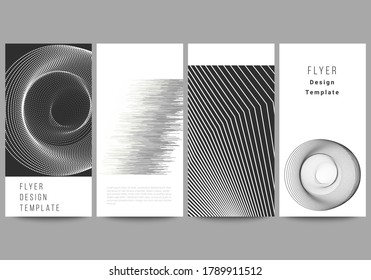 The minimalistic vector illustration of the editable layout of flyer, banner design templates. Geometric abstract background, futuristic science and technology concept for minimalist design.