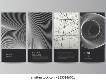 The minimalistic vector illustration of the editable layout of flyer, banner design templates. Geometric abstract background, futuristic science and technology concept for minimalist design.