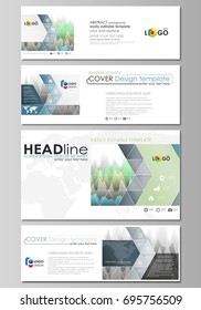 The minimalistic vector illustration of the editable layout of social media, email headers, banner design templates in popular formats. Rows of colored diagram with peaks of different height.