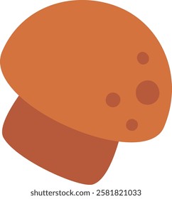 Minimalistic vector illustration featuring a brown mushroom with distinct spots. Perfect for culinary, botanical, or natural themes in design projects