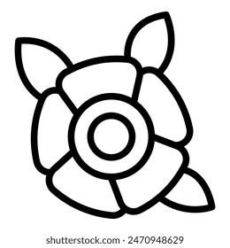 Minimalistic vector illustration of a flower in black and white, perfect for design elements