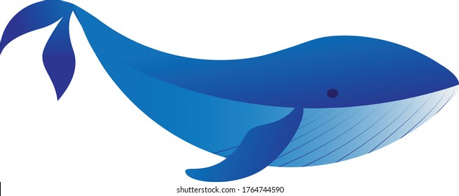 Minimalistic vector illustration gradient whale