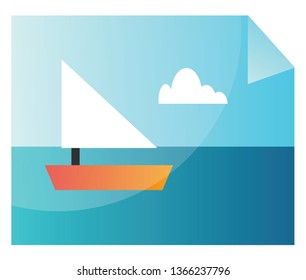 Minimalistic vector illustration of an image of the sea on a white background