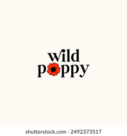 Minimalistic Vector illustration poppy flower