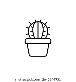 Ilustración vectorial Minimalista De Un Diseño De Planta De Cactus En Maceta