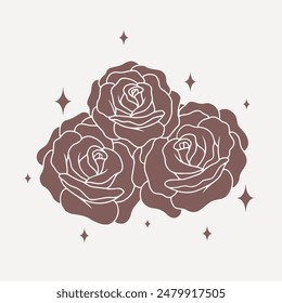 Minimalistic vector illustration of roses