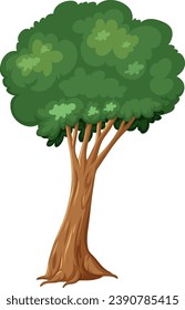 A minimalistic vector illustration of a tree in a cartoon style