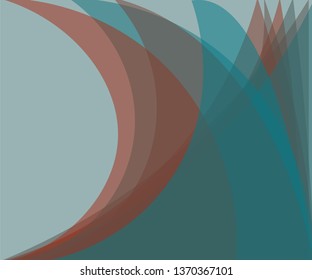 Minimalistic vector illustration of waves. Figures and lines. Halftone and gradient.