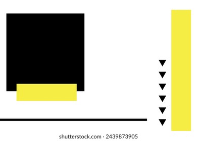 Minimalistic Vector Illustration with White, Yellow, and Black colors