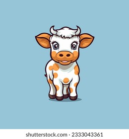 minimalistic vector Image of funny cute cow cartoon