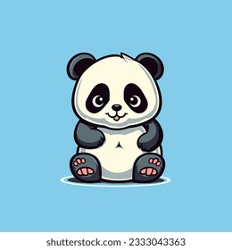 Minimalistische Vektorgrafik lustiger Panda-Cartoons