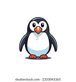 minimalistic vector Image of funny penguin cartoon