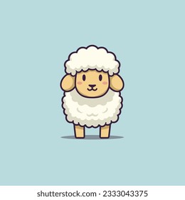 minimalistic vector Image of funny sheep cartoon 02