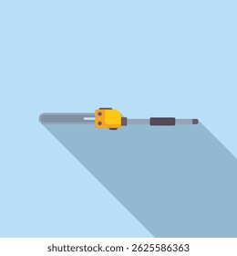 Minimalistic vector image of a tape measure with shadow on a blue background