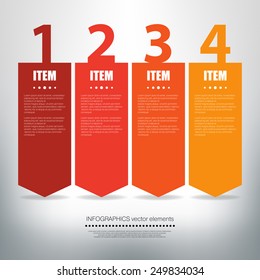 Infografía mínima vectorial con cintas y flechas