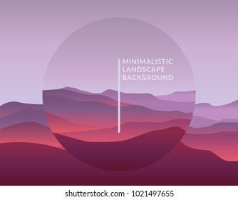 Minimalistic vector landscape background of mountains for your design.