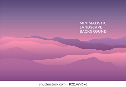 Minimalistic vector landscape background of mountains for your design.