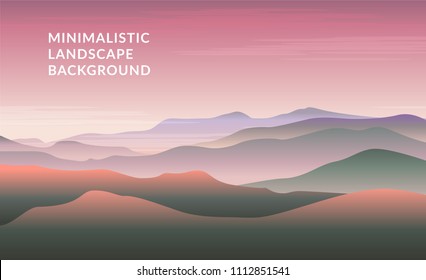 Minimalistic vector landscape background of mountains for your design.