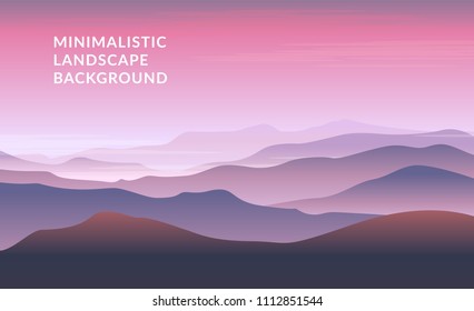 Minimalistic vector landscape background of mountains for your design.