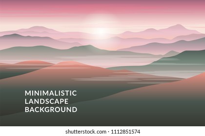 Minimalistic vector landscape background of mountains for your design.