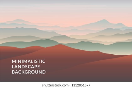 Minimalistic vector landscape background of mountains for your design.