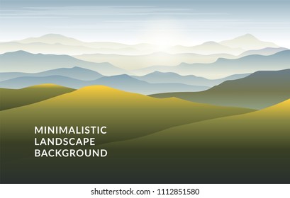 Minimalistic vector landscape background of mountains for your design.