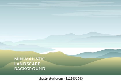 Minimalistic vector landscape background of mountains for your design.