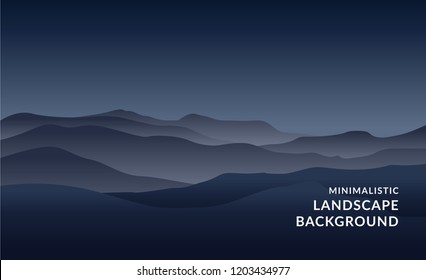 Minimalistic vector landscape background of mountains for your design.
