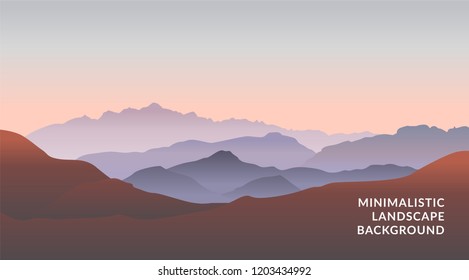 Minimalistic vector landscape background of mountains for your design.
