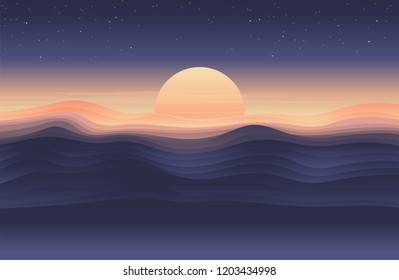 Minimalistic vector landscape background of mountains for your design.