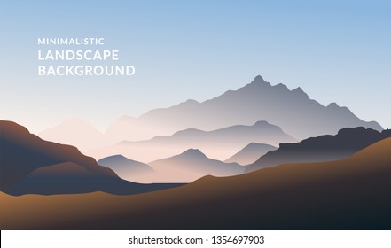 Minimalistic vector landscape background for your design. 