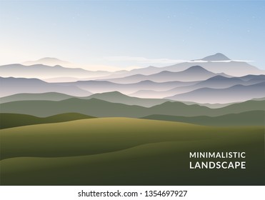 Minimalistic vector landscape background for your design. 
