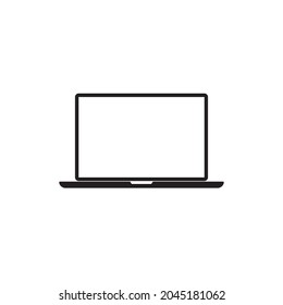 Minimalistic vector laptop icon on a white background. Can be used as an icon.