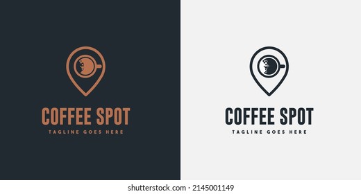 Minimalistic vector logo for coffee shop, vector coffee logotype for branding label