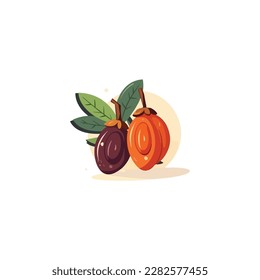 minimalistic vector logo date fruit